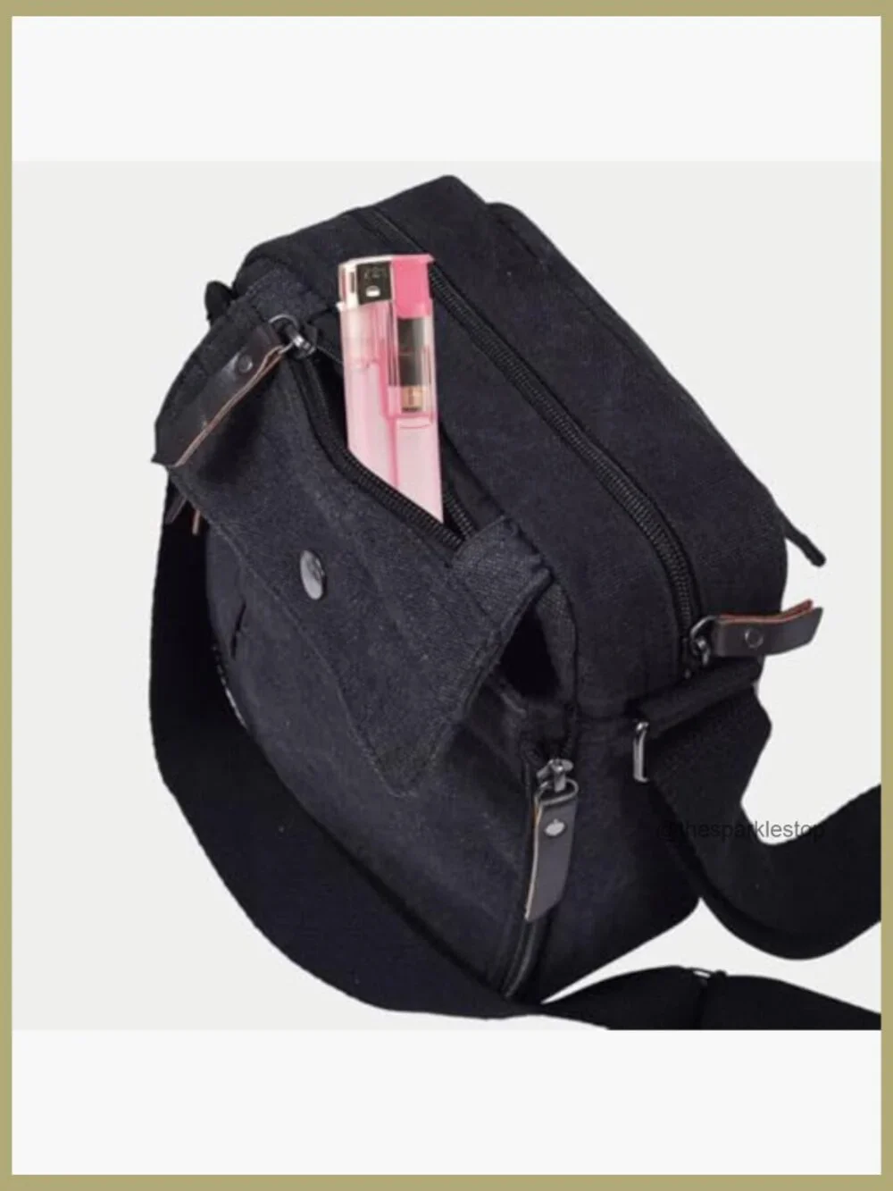 Vintage Canvas Messenger Bag Small Crossbody Shoulder Bag Multi Pocket Travel